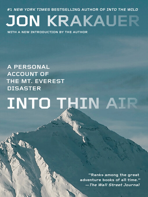 Title details for Into Thin Air by Jon Krakauer - Available